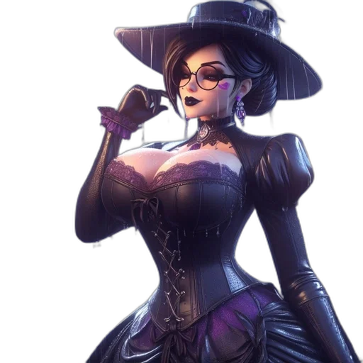 dress, hat, staff, fantasy art transparent PNG cut-out