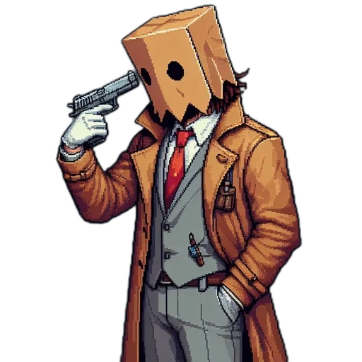 mask, robot, jacket, staff transparent PNG cut-out