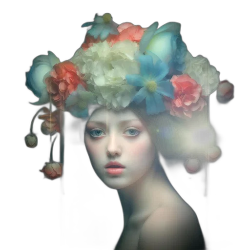 crown, face, mask, flower transparent PNG cut-out