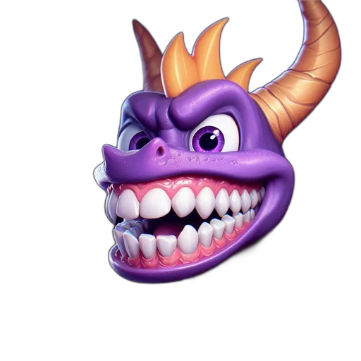 dragon, face, creature, staff transparent PNG cut-out