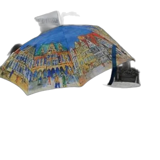 umbrella, hat, jacket, photorealistic transparent PNG cut-out