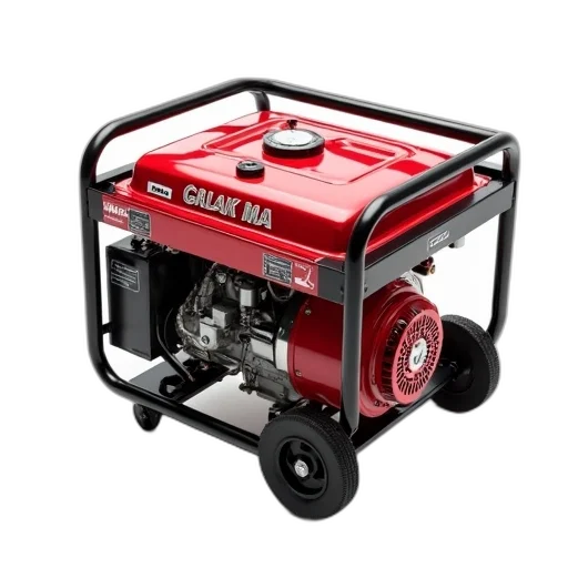 robot, red, white, portable transparent PNG cut-out