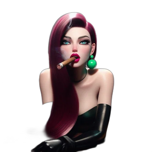 jewelry, hair, face, 3d render transparent PNG cut-out