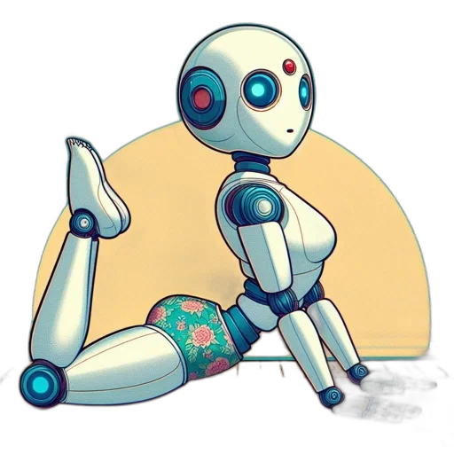 robot, staff, concept art, pixel art transparent PNG cut-out