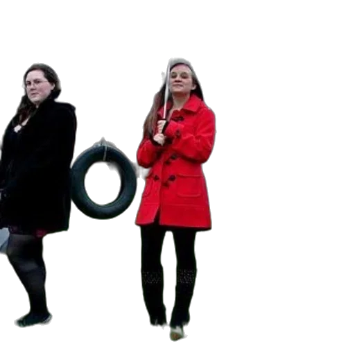 staff, three, women, stand transparent PNG cut-out