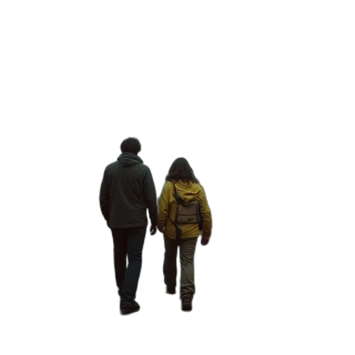 jacket, umbrella, hat, staff transparent PNG cut-out