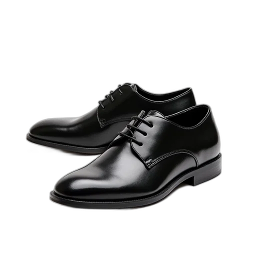 shoes, photorealistic, pair, black transparent PNG cut-out