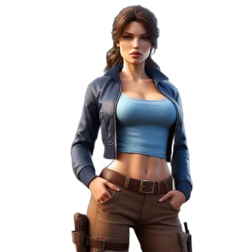jacket, weapon, concept art, 3d render transparent PNG cut-out