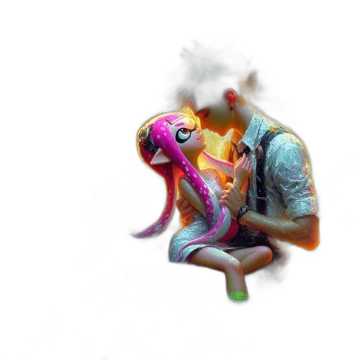 dragon, creature, concept art, vaporwave transparent PNG cut-out