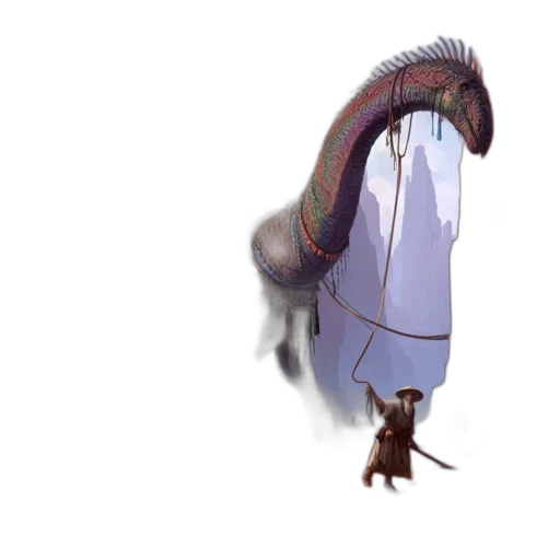 creature, dragon, animal, staff transparent PNG cut-out