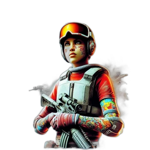 robot, weapon, staff, face transparent PNG cut-out