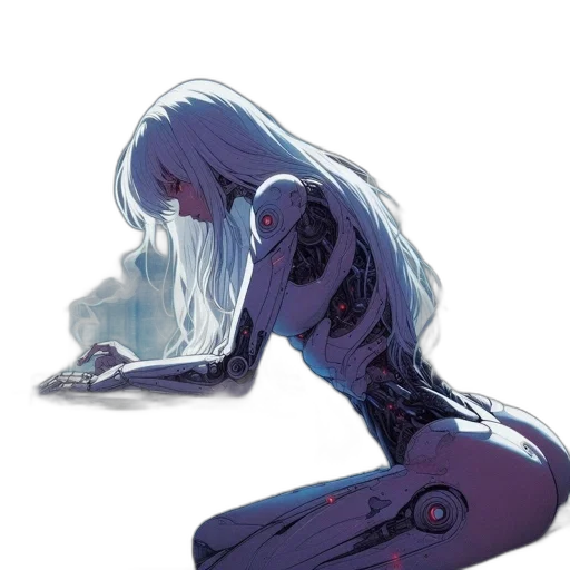 robot, creature, dress, hair transparent PNG cut-out