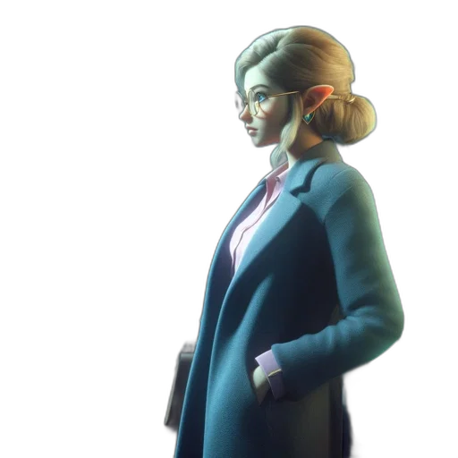 jacket, staff, face, concept art transparent PNG cut-out