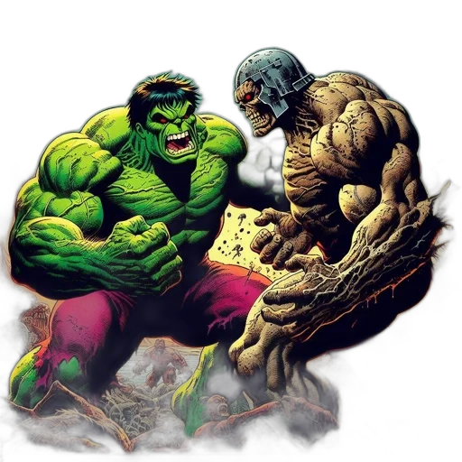 comic book art, concept art, fantasy art, two transparent PNG cut-out