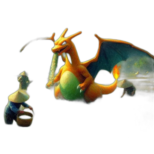 dragon, creature, staff, animal transparent PNG cut-out