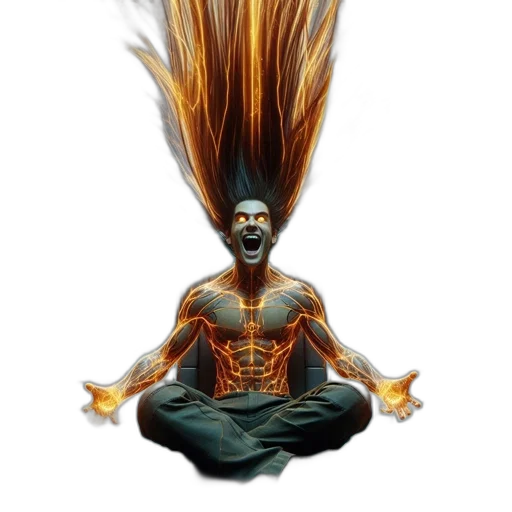 hair, staff, creature, mask transparent PNG cut-out