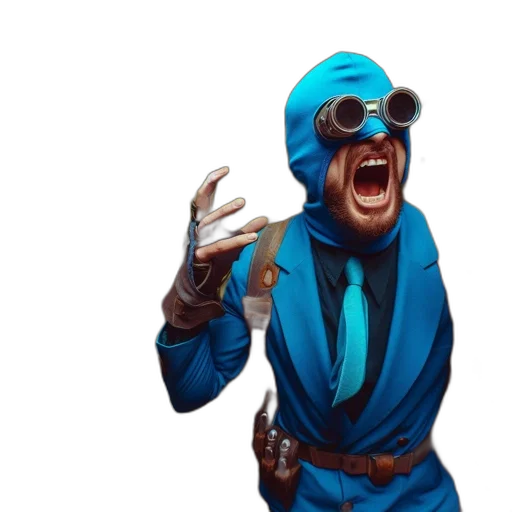 mask, jacket, face, staff transparent PNG cut-out