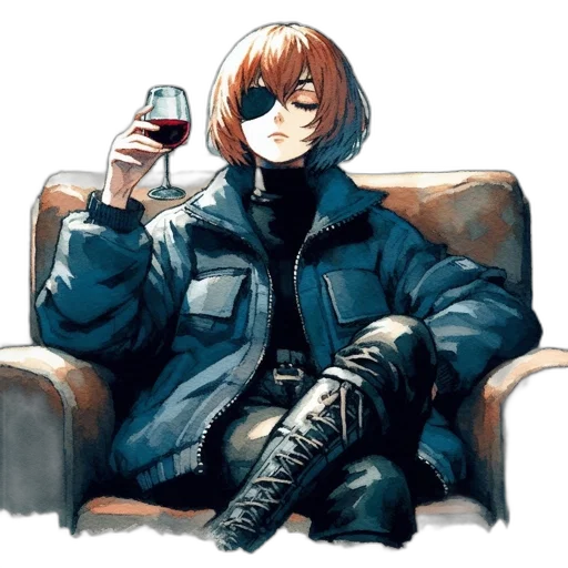 jacket, weapon, staff, face transparent PNG cut-out