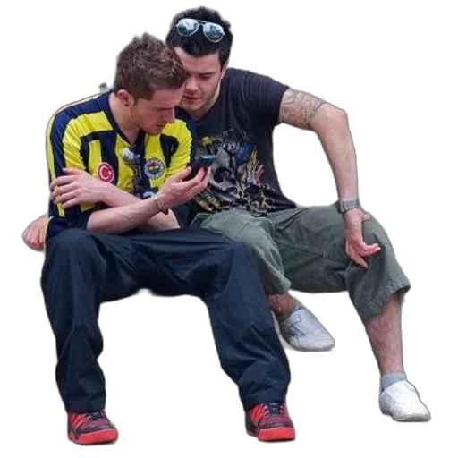 concept art, two, men, sit transparent PNG cut-out