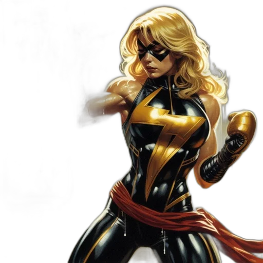 comic book art, concept art, golden, blonde transparent PNG cut-out