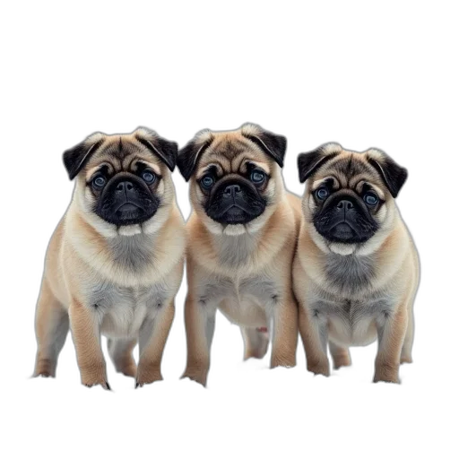 animal, photorealistic, 3d render, three transparent PNG cut-out