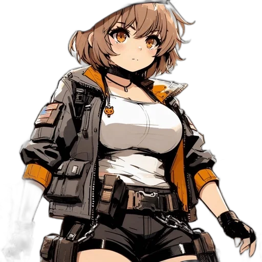 jacket, weapon, robot, staff transparent PNG cut-out