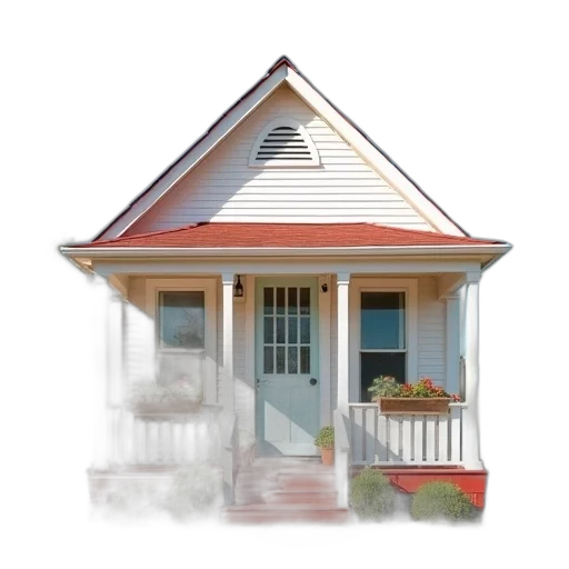 building, furniture, umbrella, 3d render transparent PNG cut-out