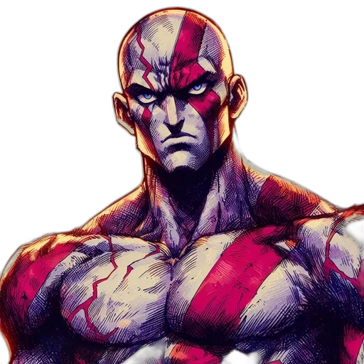 face, comic book art, concept art, watercolor transparent PNG cut-out
