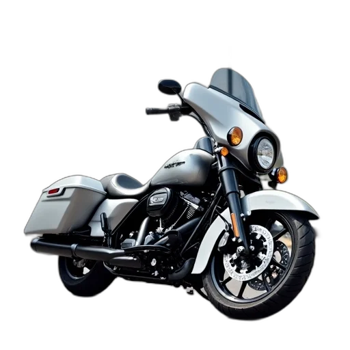 photorealistic, 3d render, silver, harley transparent PNG cut-out