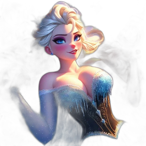 dress, crown, face, fantasy art transparent PNG cut-out