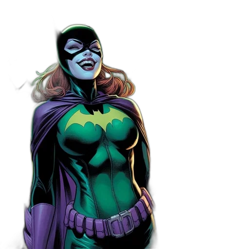 comic book art, concept art, green, batgirl transparent PNG cut-out