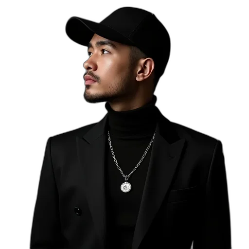 jacket, hat, staff, face transparent PNG cut-out