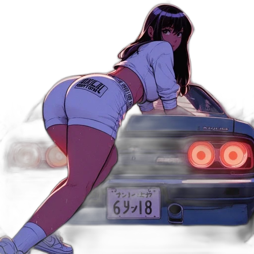 car, weapon, anime, vaporwave transparent PNG cut-out