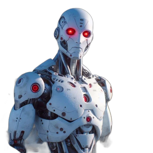 robot, concept art, cyberpunk, 3d render transparent PNG cut-out