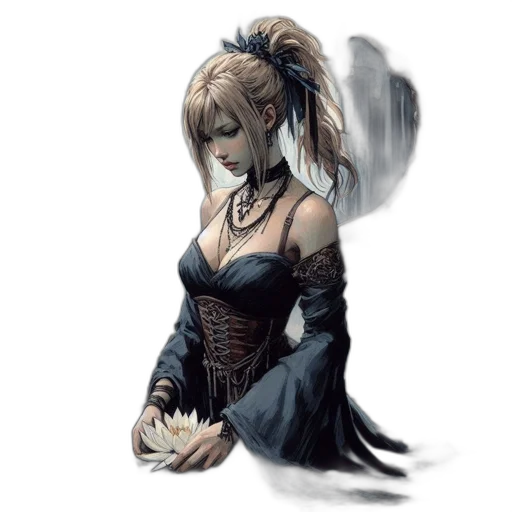 dress, mask, staff, weapon transparent PNG cut-out