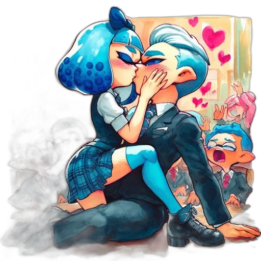 concept art, watercolor, cartoon, anime transparent PNG cut-out