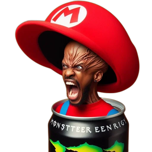 hat, bottle, creature, 3d render transparent PNG cut-out