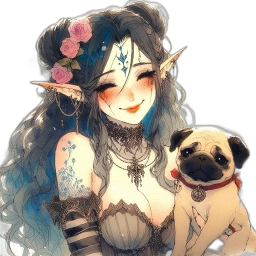 creature, dragon, mask, staff transparent PNG cut-out