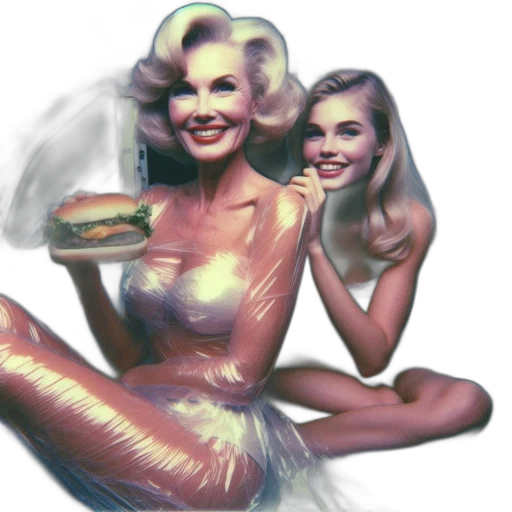 food, vaporwave, concept art, photorealistic transparent PNG cut-out