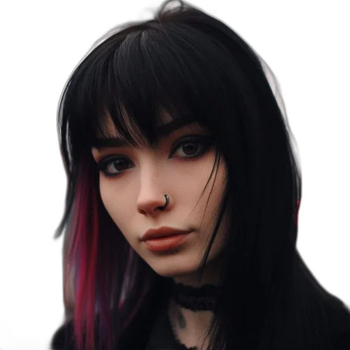 face, hair, creature, robot transparent PNG cut-out