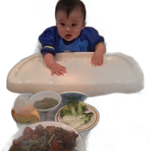 food, photorealistic, baby, high transparent PNG cut-out