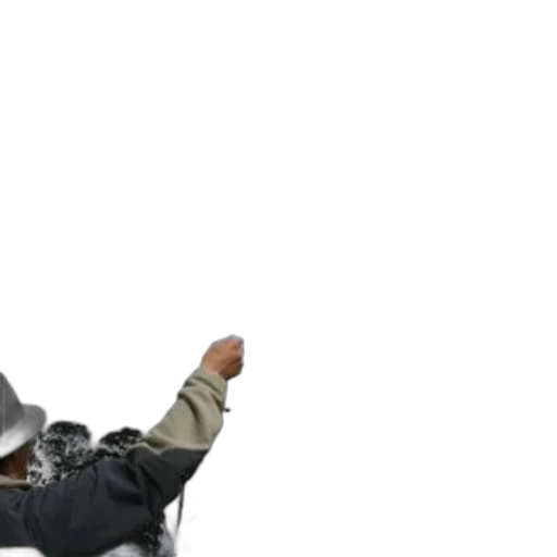 jacket, staff, robot, hat transparent PNG cut-out