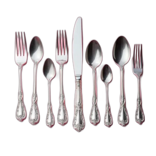 food, 3d render, collection, silverware transparent PNG cut-out