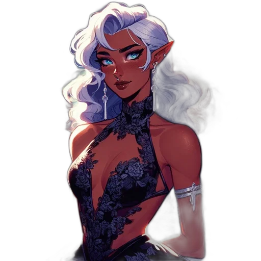 dress, staff, fantasy art, concept art transparent PNG cut-out