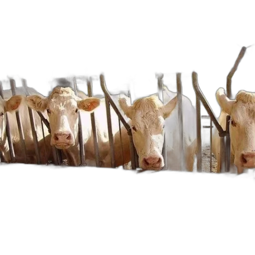 animal, four, white, cows transparent PNG cut-out
