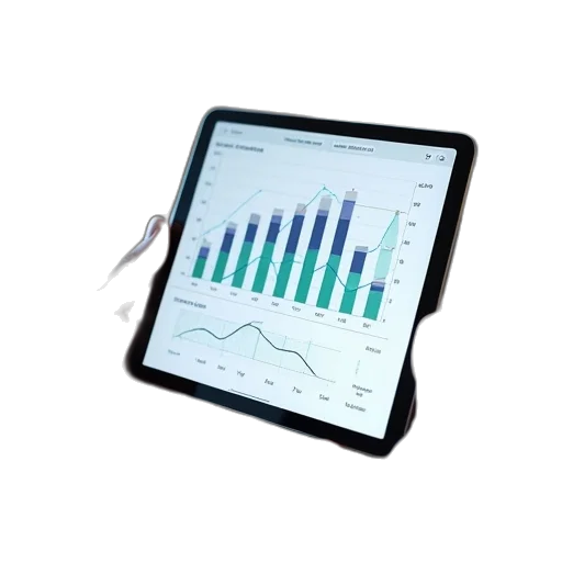 ipad, screen, showing, chart transparent PNG cut-out