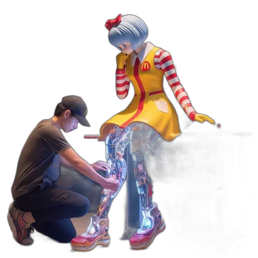 shoes, robot, concept art, photorealistic transparent PNG cut-out