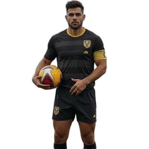 3d render, person, football, ball transparent PNG cut-out