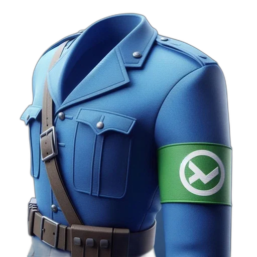 jacket, weapon, robot, 3d render transparent PNG cut-out