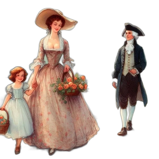 dress, hat, oil painting, concept art transparent PNG cut-out